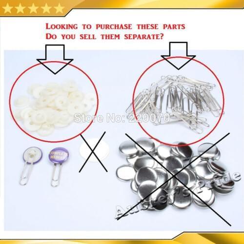100 Sets 1-1/4" 32mm Round Plastic Piece and Paper Clip Metal Paper Clip Button Supply Materials