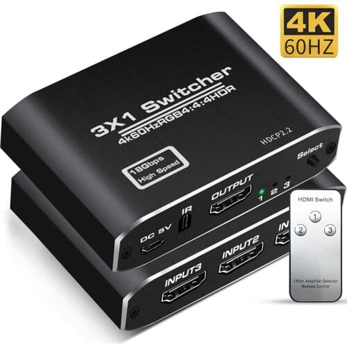 2019 New Arrival HDMI2.0 Switch 3X1 with RF Remote