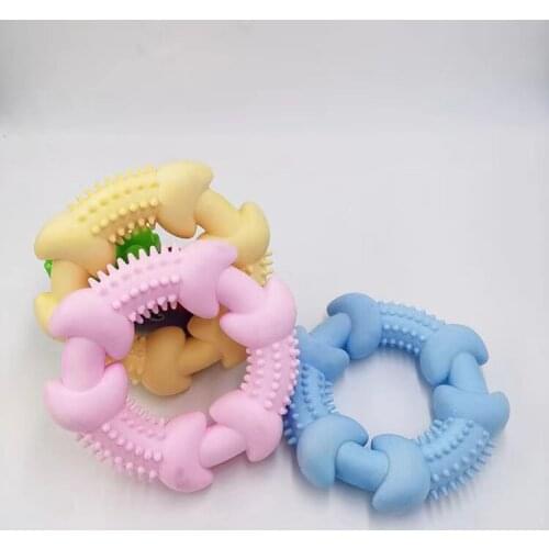 3PCS Fashion Rubber Dog Toy with Thorn Bone Rubber Ring Molar Teeth Pet Toy Dog Bite Resistant Molar Training