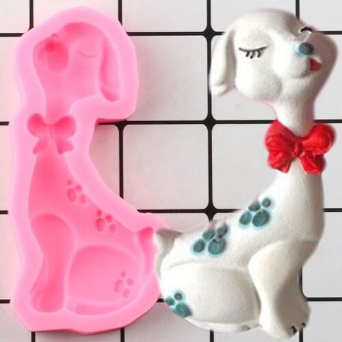 3D Puppy Cake Border Fondant Mould Baby Birthday Cookie Baking Cake Decorating Tools Candy Polymer Clay Chocolate Silicone Molds