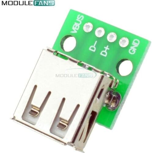 5pcs Type A Female USB To DIP 2.54MM PCB Board Adapter Converter Module For Arduino
