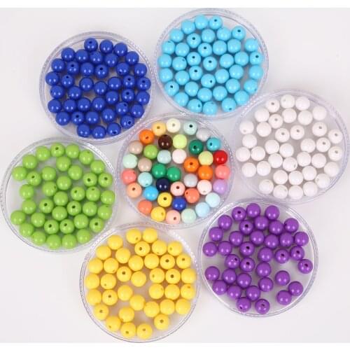 50-200Pcs 6 8 10mm Creative Solid Multi Color Magic DIY Puzzle Toys Acrylic Bead Handmade Educational Jewelry Gifts For Children