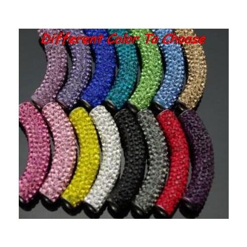 Fg43se color mixed multi color long bending tube beads Wholesale bead for bracelet crystal