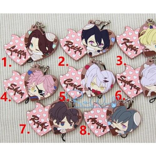 New Anime DIABOLIK LOVERS Keychain Rubber Strap Phone Charm Key Ring Straps Toy Halloween Cosplay Keychain Pendant