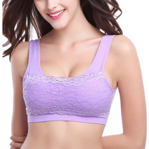 Women Lace Sports Bra Female Seamless Padded Push Up Bras Vest Tanks Fitness Yoga Running Workout Bra