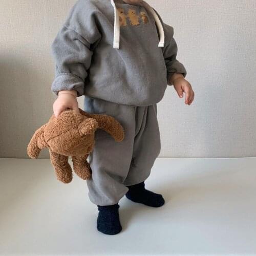 8791 Baby Clothing Set Hot Bear Sports Suit Autumn 2021 Baby Boys 2 Piece Clothes Three Bears Hoodies+Pant Girls Sport Suit