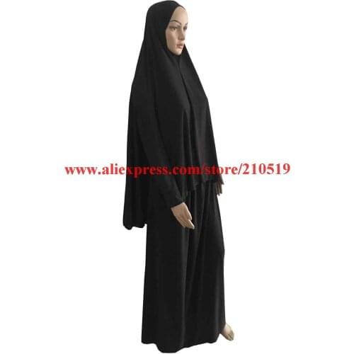 Elastic 104cm Long Hijab with sleeve Khimar Jilbab Telekung Tudung plain long skirt 101cm prayer Garment