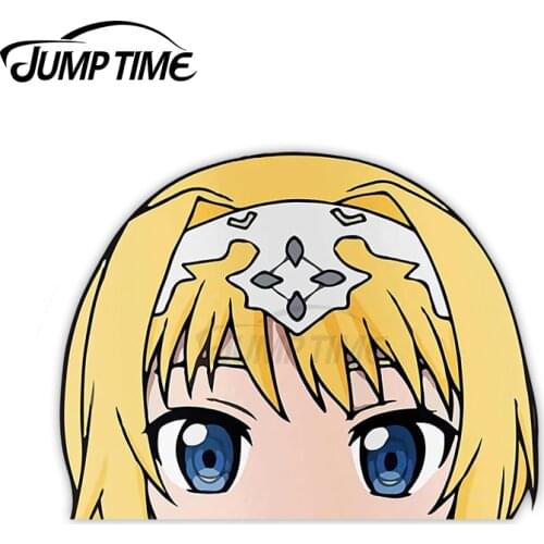 JumpTime 13 x 9 cm Alice Zuberg Sword Art Online Peeker RV Windows Car Stickers Refrigerator Decal Personality Anime Decoration