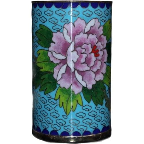 Chinese Old Beijing Old Goods Collection Old Copper Cloisonne Pen Holder
