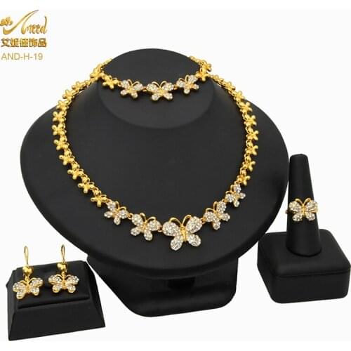 Xoxo Jewelry Set Dubai Gold For Women Butterfly Pendant Necklace Earring African France Indian Wedding Party Bridal Jewellery