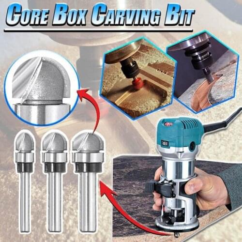 1/8pcs Core Box Router Bit Double Flutes Round Nose Router Bit Carbide Tipped Woodworking Tool Round Grooves Router Bit Knife