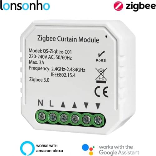 Lonsonho Tuya Smart Zigbee Curtain Switch Module For Blind Motor Support Zigbee2MQTT Alexa Google Home Assistant Smart Home Life