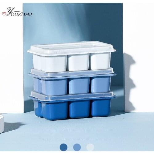 OYOURLIFE 3pcs/set Plastic Ice Cube Tray Family Ice Cube Maker Kitchen Bar DIY Square Shape Quick Freeze Ice Cube Mold
