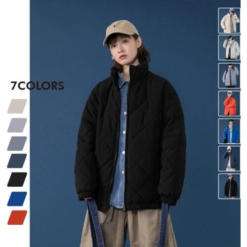 Minimalist Padding Jackets Women 2021 Winter New Unisex Loose Hip Hop High Street All-match Solid Warm Thicken Ladies Coat