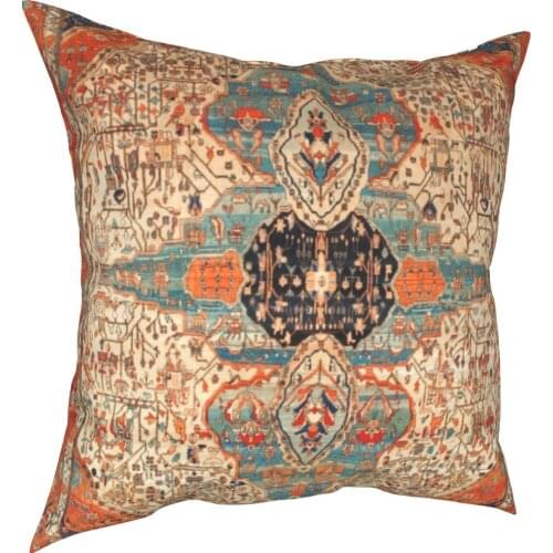 Mohtashan Kashan Persian Rug Pillowcase Soft Polyester Cushion Cover Decor Pillow Case Cover Home Zipper 40*40cm
