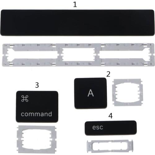 One Black Key With White Clip US UK Keyboard Key Cap Replacement Compatible with MacBook Pro Retina A1707 A1706 A1708
