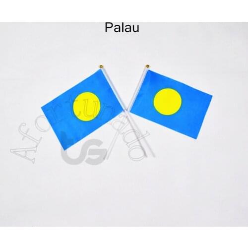 Palau flag Banner 14*21cm hand waving National flag Home Decoration flag banner