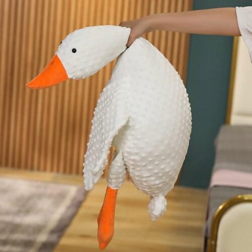 1pc 50-120CM Lovely Goose Plush Toys Stuffed Soft Animal Sleeping Pillow Kawaii White Duck Cushion for Kids Baby Birthday Gift