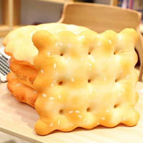 38/40cm Simulation Biscuits Pillow Plush Cushion Stuffed Toy Doll Kids Home Decor Biscuits Seat Cushion Car Seat Cushion