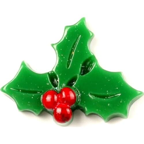 10 PCS 27x20mm Resin Christmas Leaves Style Decoration Crafts Flatback Cabochon Embellishments For Scrapbooking DIY Accessories