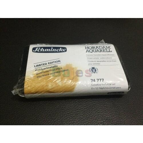 SCHMINCKE Horadam Watercolor Gold-Pearl Metallic Ltd Edition Half Pan Travel Set 74777 Artist Level Water Color Pigment