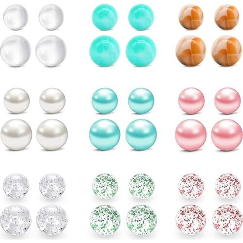 Piercing ball replacement ball abdomen button global external thread,emulsification industrial barbell, tongue ring, horseshoe