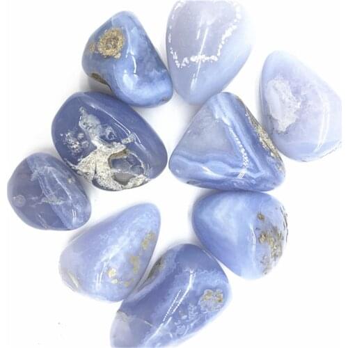 Blue Lace Agate Tumbled Stones Natural Crystal Gemstone For Decoration