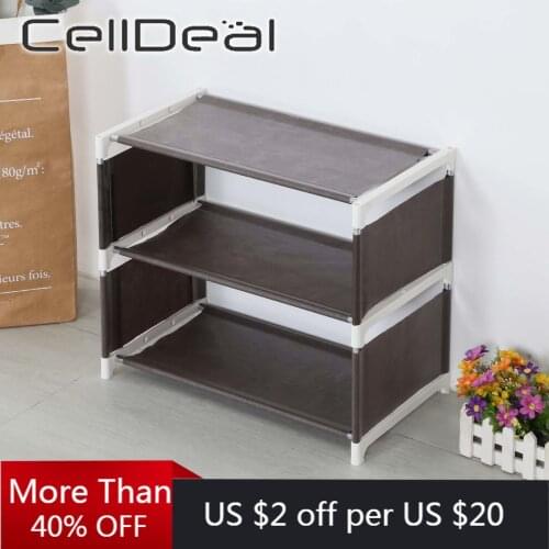 CellDeal 3/4/5 Layers Reinforced Non-woven Shoe Rack Living Room Fabric Dustproof Shoe Cabinet Organizer DIY Stand Shoes Shelf