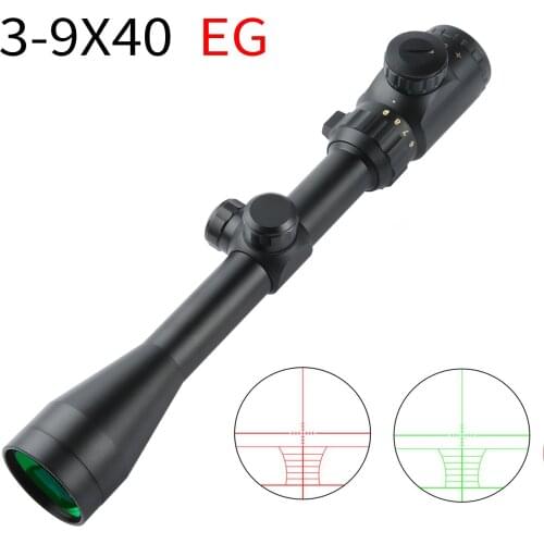 BU 3-9X40 EG Tactical Rifle Scopes Crossbow Reticle Riflescope Spotting Scope for Hunting Optical Collimator Gun Sight Red Green