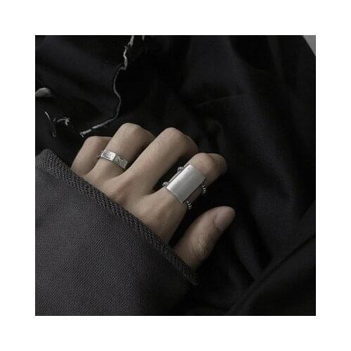 Vintage HipHop Cross Ring On Finger Chains Adjustable Jewelry Rings for Men Women Gothic Aesthetic Rings 2021 Trend Accessories