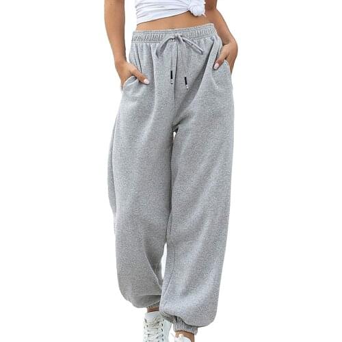 Spring Autumn Sweatpants Women Unisex Gray Wide Leg Sweat Pants Men Women Pants Custom Swearshirt Pents Casual Loose Baggy Pants