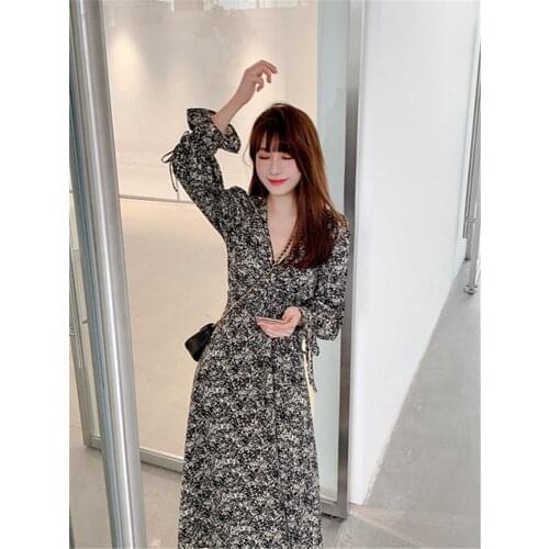 Summer Dress For Women2021 New Retro Large Size Fashion Temperament Commuter V-Neck Short-Sleeved Loose Floral Dress Robe Longue