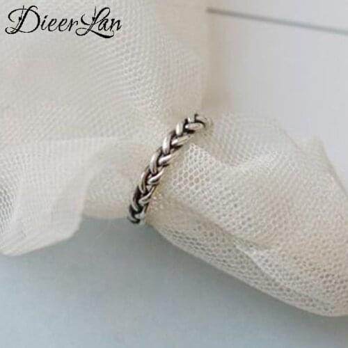 Bohemian Ethnic Silver Color Twist Chains Rings for Women Bridal Wedding Vintage Finger Rings Christmas Gifts