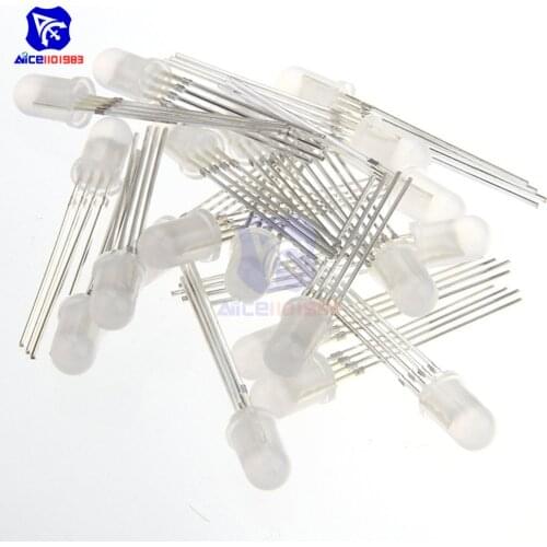 20PCS/Lot 4 Pin RGB LED Diode Lights Red/Green/Blue Diffused Round Common Cathode Lighting Bulb Electronics Components