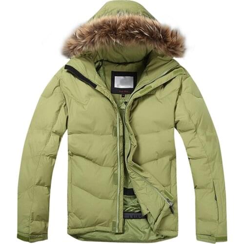 2021 High Quality Men Duck Down Jacket Winter Down Coats Raccoon Fur Fashion Waterproof Winter Men Coats Outwear Parka Homme