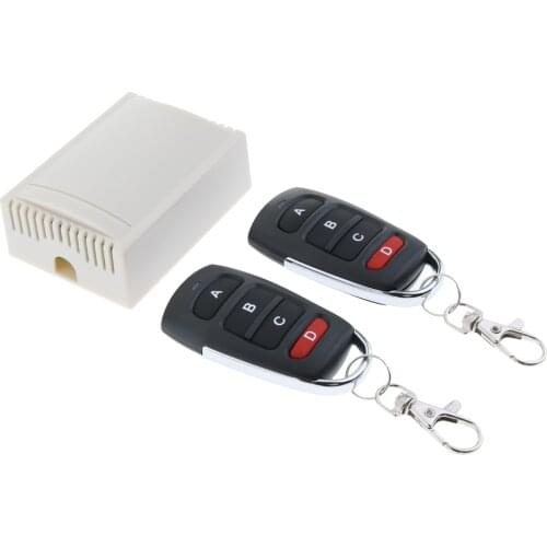 4 Channel RF Smart Relay Switch, 1 Receiver + 2 Transmitters, DC 12V, 433mHz