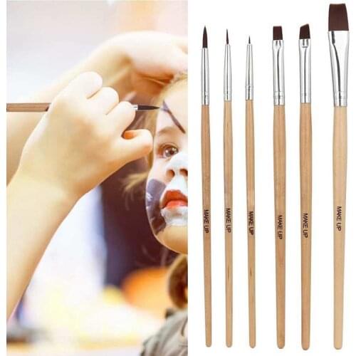 6pcs Face Body Art Oil Paint Brushes Halloween Face Makeup Brush Watercolor Paint Brushes for Halloween Make Up Set Cosmetics