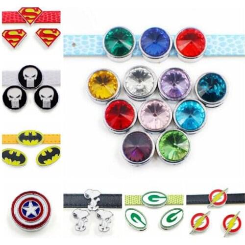 8MM DIY Dog Flower Cartoon Slide Charms Fit For 8mm Leather Bracelet Straps Necklace Fashion Jewelrys Making