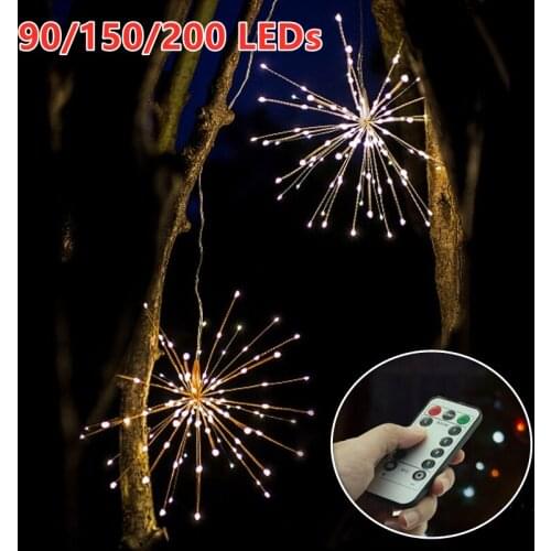 90/150/200 LEDs Lights 8-Function Waterproof Firework String Light Garden Christma Wedding Party Decoration String Light