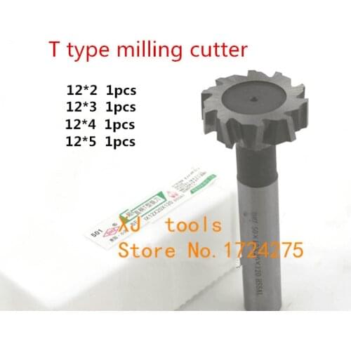 Free Shipping 4pcs/set 12mm Straight shank T cutter superhard T T slot cutter cnc milling machine tool12mm * 2mm 3mm 4mm 5mm