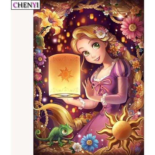 CHENYI 5D Diamond Painting Christmas Decoration Cross Stitch Kit Wall Sticker Full Diamond Embroidery Cartoon Girl Elf Pattern