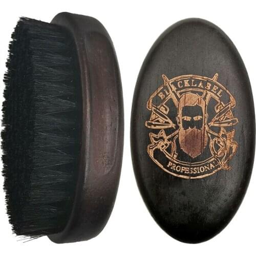 Solid Wood Paint Horsehair Retro Haircut Broken Hair Sweeping Oil Head Denier Brush Men Beard Care Brush Hairdressing Brush