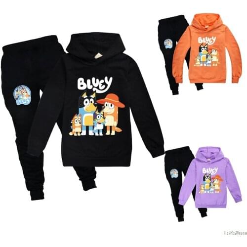 Disney Children Tracksuit Kids Clothing Sets Baby Girls Fashion Sports Suits Hoodies Sweatshirts+Pants 2 Pcs bingo bluey Clothes