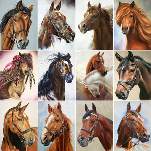 Evershine Diamond Embroidery Horse Diamond Painting Kit Cross Stitch Animals Rhinestones Mosaic Sale Home Decoration