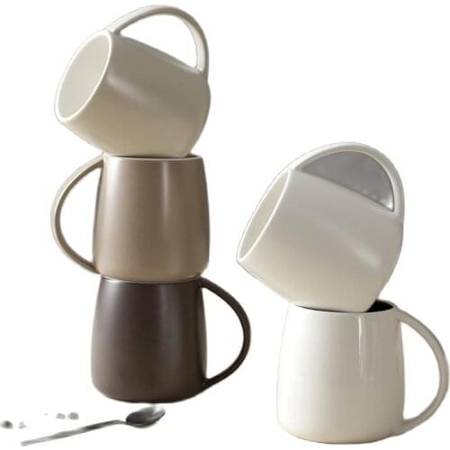 Ceramic Water Cup Creative Mug with Handle Office Couple Water Cup Conference Cup Large Capacity Simple Water Cup