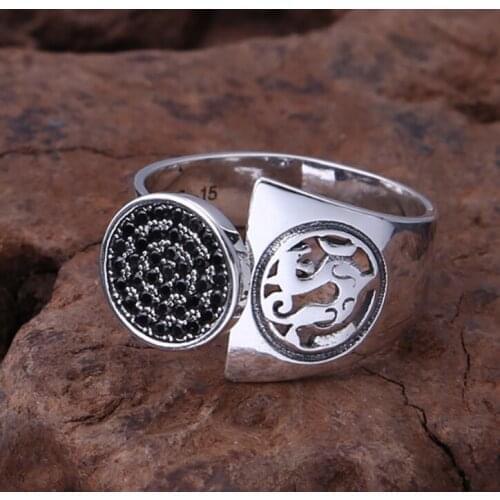 925 Sterling Silver Men women rings ring Jewelry Adjustable F us 6-8 size A3474
