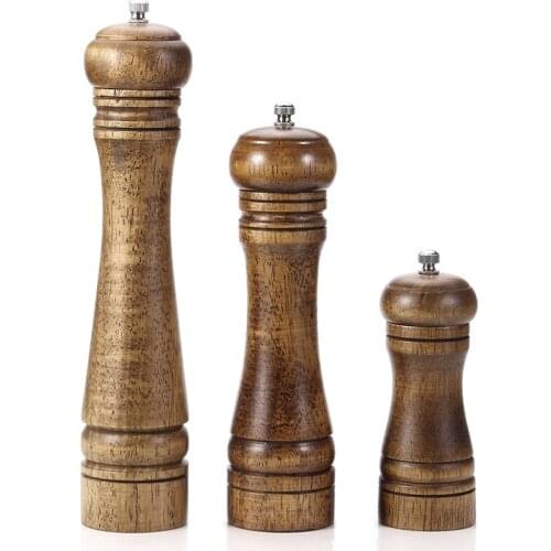 Salt and Pepper Mill, Wood Pepper Shakers with Strong Adjustable Ceramic Grinder with spare Ceramic Rotor - kitchen accessories