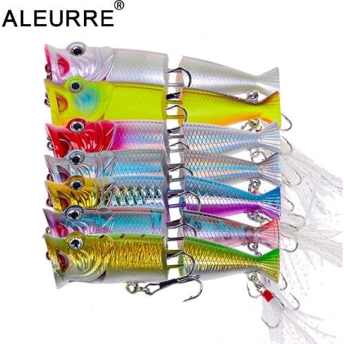NEW Popper lure 80mm 11.5g fishing lures wobblers trolling top water bass bait isca artificial Fishing Baits Feather Hooks Lure