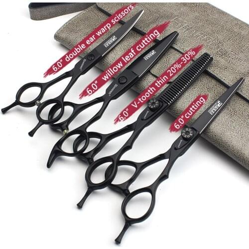 New Hairdressing Scissors Japan 440C Scissors Set Stylist cut and thin Sharp and wear-resistant stainless steel free custom logo