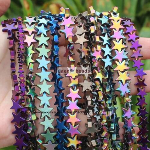 Very Shining! 115pcs,Natural Hematite Star Shape Plate beads 4/6/8/10mm For DIY Jewelry Making, pendant,necklace